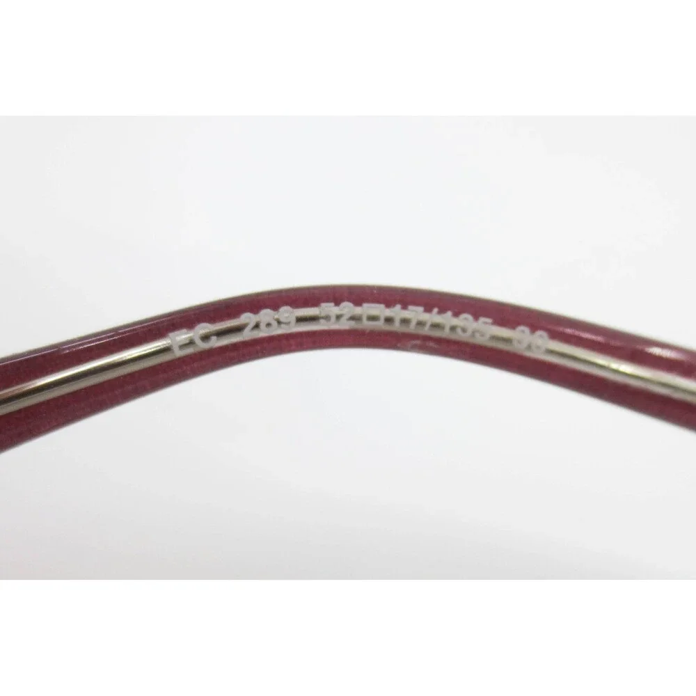 EasyClip EC 289 Burgundy Rectangular Eyeglass Frames 52-17-135 Patterned Temples